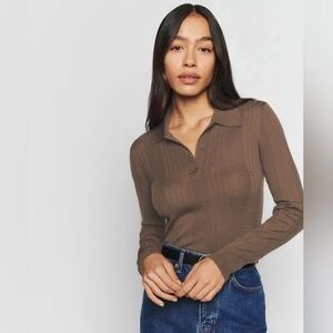 Reformation hermia merino wool polo